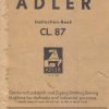 Adler CL.87 Sewing Machine Instruction Manual