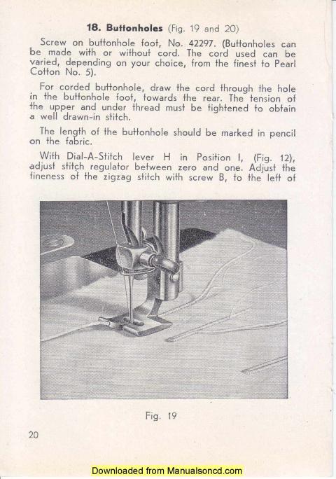 Pfaff 130 Sewing Machine Instruction Manual