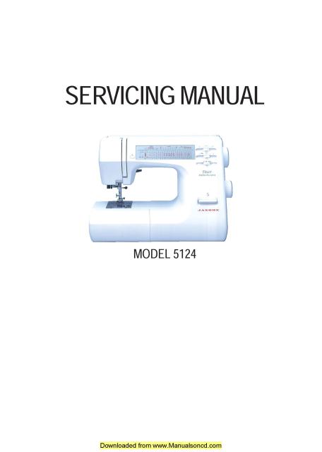 Janome 5124 Sewing Machine Service-Parts Manual