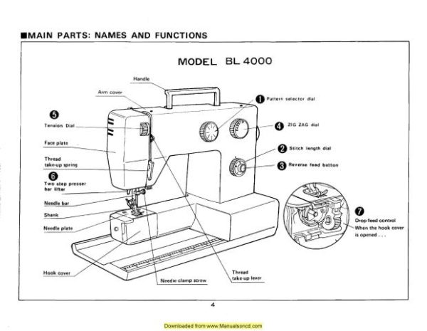 Baby Lock Pro Line BL4000 Sewing Machine Instruction Manual