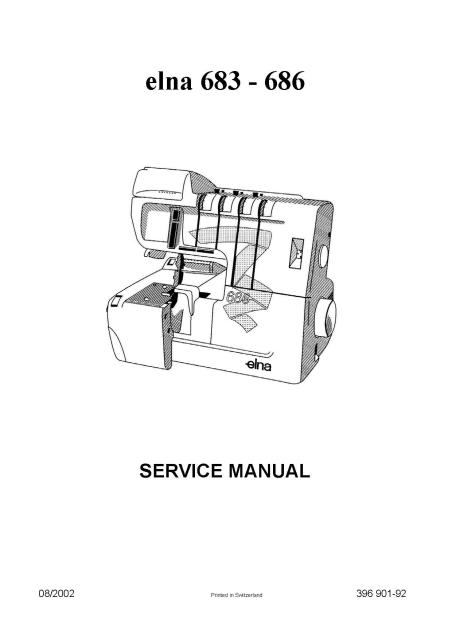 Elna 683-686 Sewing Machine Service Manual Plus Parts