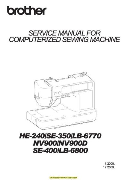 Brother SE400 Sewing Machine Service Manual Plus Parts