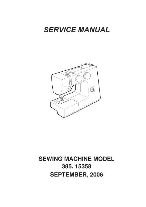 Kenmore 385.15358 Sewing Machine Service Manual