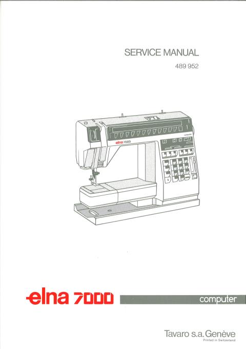 Elna 7000 Sewing Machine Service-Parts Diagrams Manual