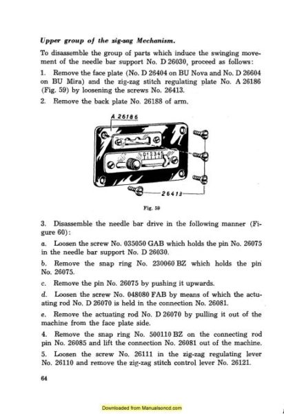 Necchi BU-BF Mira-Nova Sewing Machine Service Manual
