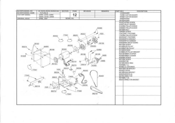 Singer Futura CE150 CE250 CE350 Service Manual-Parts
