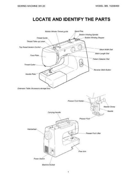 Kenmore 385.15208400 Sewing Machine Service Manual
