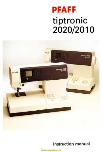 Pfaff 2010 2020 Tiptronic Sewing Machine Instruction Manual