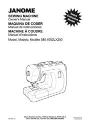 Janome 385.4052LX200 Sewing Machine Instruction Manual