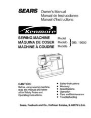 Kenmore 385.19000 Sewing Machine Instruction Manual