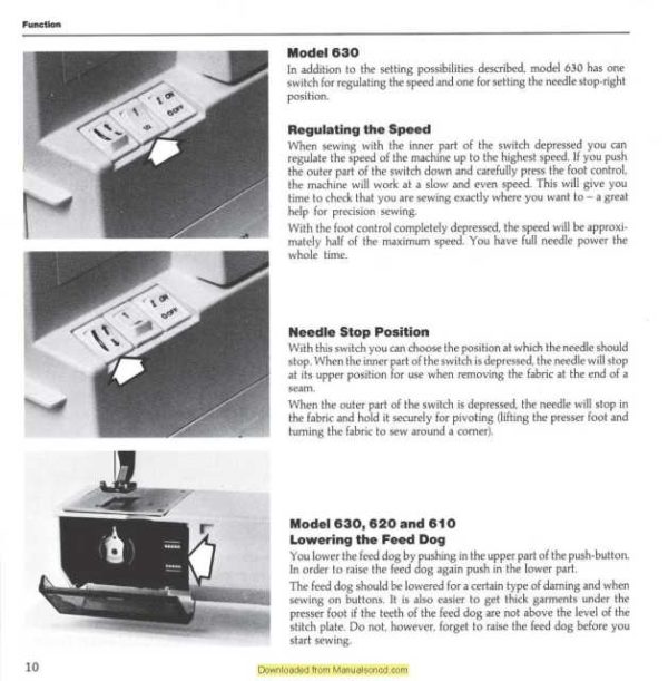 Husqvarna 610 620 630 Sewing Machine Instruction Manual