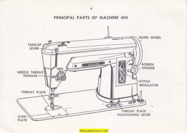 Singer 404 Sewing Machine Instruction Manual