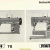 Pfaff 78-79 Zigzag Sewing Machine Instruction Manual
