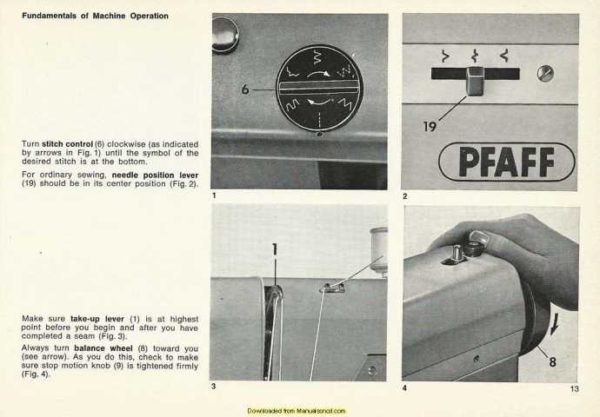Pfaff 78-79 Zigzag Sewing Machine Instruction Manual