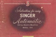 Singer 306 Automatic Sewing Machine Instruction Manual