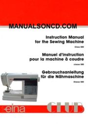 Elna 500 Club Sewing Machine Instruction Manual