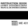 Janome ME 4018 Sewing Machine Instruction Manual