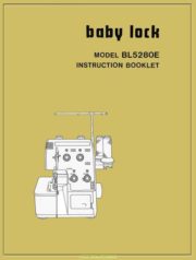 Baby Lock BL5280E Sewing Machine Instruction Plus Service Manual