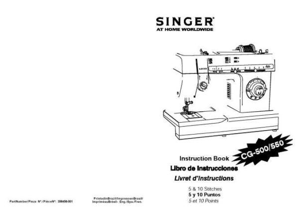 Singer CG500-550 Sewing Machine Instruction Manual Plus Workbook