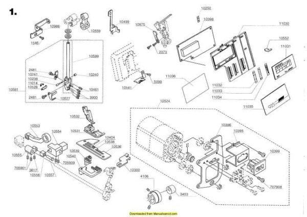 Elna 925DCX-704DEX Sewing Machine Service Manual Plus Parts List
