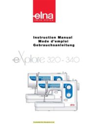 Elna 320-340 eXplore Sewing Machine Instruction Manual