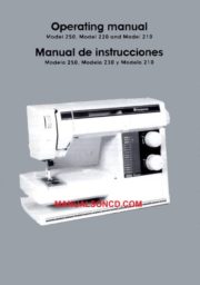 Husqvarna 250 - 230 - 210 Sewing Machine Instruction Manual