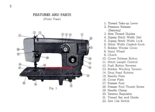 Domestic 711 Sewing Machine Instruction Manual