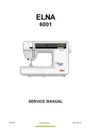 Elna 6001 Sewing Machine Service Manual Plus Parts