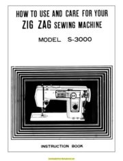 Dressmaker S-3000 Zig Zag Sewing Machine Instruction Manual