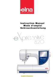 Elna 820 Expressive Sewing Machine Instruction Manual Elna 8300