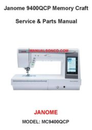 Janome 9400QCP Memory Craft Sewing Machine Service-Parts Manual