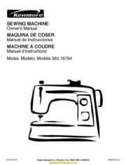 Kenmore 385.16764 Sewing Machine Instruction Manual
