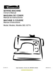 Kenmore 385.16774 Sewing Machine Instruction Manual