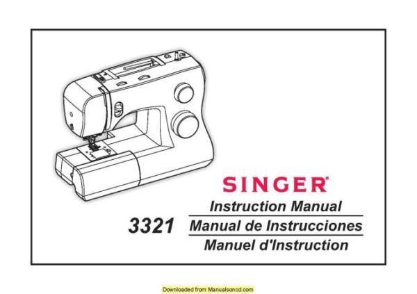 Singer 3321 Sewing Machine Instruction Manual