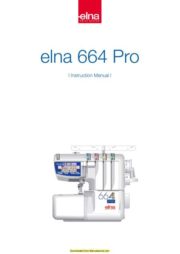 Elna 664 Pro Serger Sewing Machine Instruction Manual