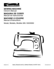 Kenmore 385.16520000 Sewing Machine Instruction Manual
