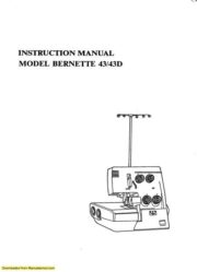 Bernina Bernette 43-43D Serger Sewing Machine Instruction Manual