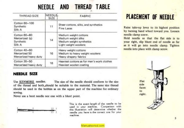Kenmore 148.1302 - 148.13023 Sewing Machine Manual