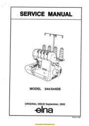 Elna 544-544DE Serger Sewing Machine Service Manual