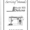 Janome 803 Deluxe Sewing Machine Service-Parts Manual