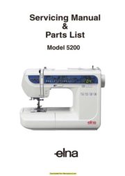 Elna 5200 Sewing Machine Service-Parts Manual