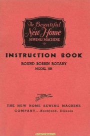 New Home NH Rotary Sewing Machine Instruction Manual