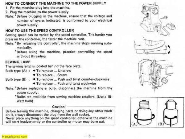 Necchi 503 FA Sewing Machine Instruction Manual