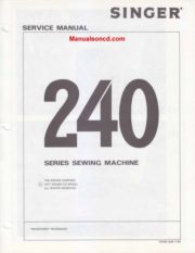 Singer 240 Series Sewing Machine Service Manual