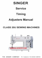 Singer 20U Class Service Timing Adjusters Sewing Manual