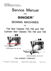 Singer 700-706-708-720-726-728 Sewing Machine Service Manual