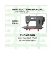 Thompson PW-500 Sewing Machine Instruction-Parts Manual