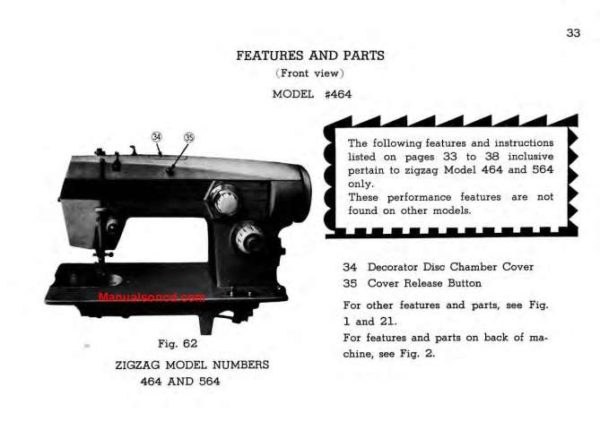 Domestic 464 Sewing Machine Instruction Manual