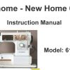 New Home Janome 619 Sewing Machine Instruction Manual