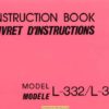 Janome New Home L-332 L-333 Sewing Machine Instruction Manual